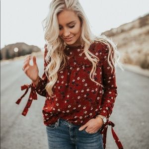 Maroon Floral Blouse